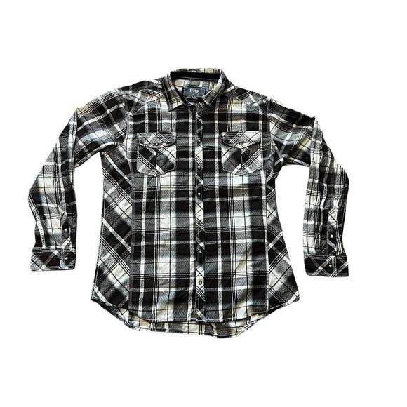 BKE Plaid Pearl Snap Shirt Vintage Standard Fit Western Ranch Cowboy Mens XXL - Picture 1 of 5